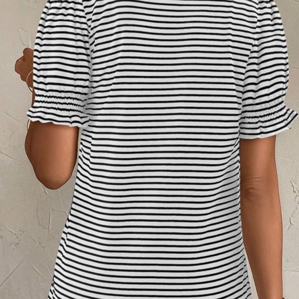 Classic Black and White Striped Women's Top